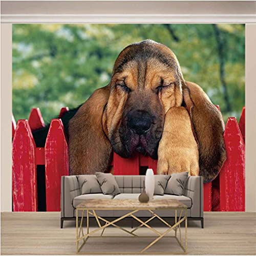 Peinture murale auto-adhésive 3D grand format poster chien salon