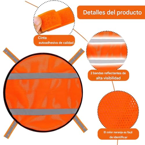 Panneau de sécurité orange réfléchissant en maille légère pour le camping - 6