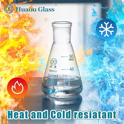 Fiole conique 50 ml et son bouchon cyclone en verre, indispensable pour vos mélanges de précision - 3