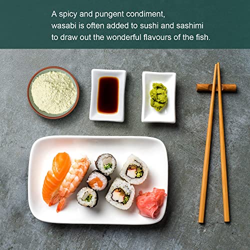 Image of Soeos Premium Wasabi Powder 2 Pack of 8oz, 16 oz in Total, with Real Wasabi, Grade AAA Powder, Sushi Powdered, Root for Sushi, Fresh Bulk., green