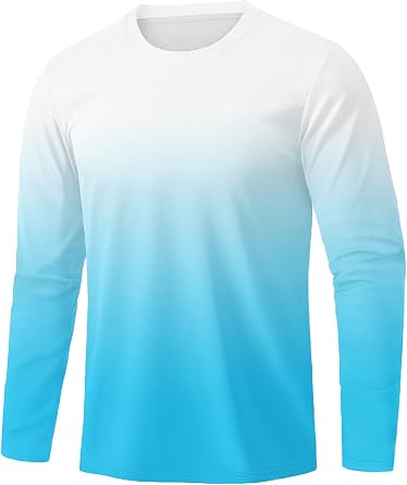 Men's Cotton T Shirts-Long Sleeve Athletic T-Shirt Gradient Shirt Casual Basic Tee