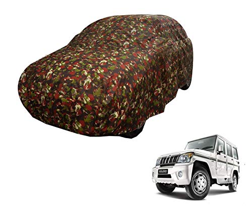 Image of Auto Hub Car Cover Compatible with Mahindra Bolero with Weather Proof, Triple Stitched, Bolero Car Cover Jungle Look