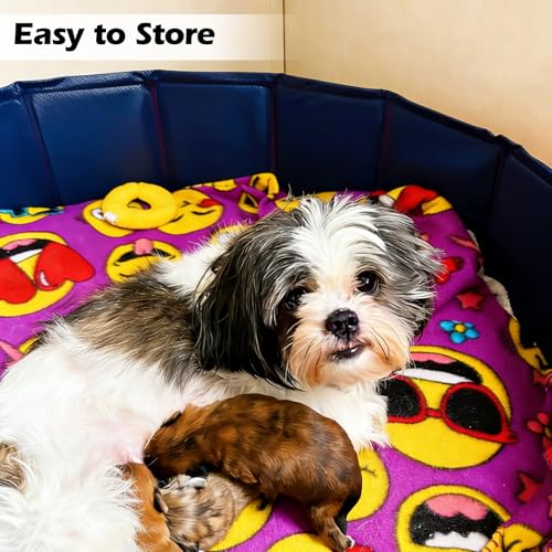Artilife Whelping Pen for Dogs,Whelping Box for Small Dogs and Puppies,Dog Birth Supplies,Portable Whelping Pool Whelping Box(32" Dia.x8 H)