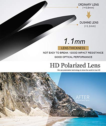 DUSHINE Small Round Double Bridge Sunglasses For Women Men Polarized 100% UV Protection 5