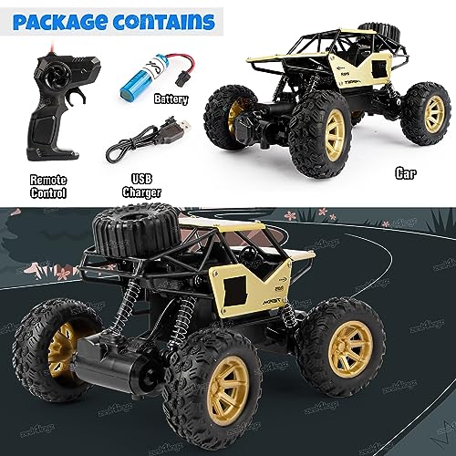Image of Zest 4 Toyz Remote Control 1:18 Rock Crawler 2WD High Speed Rechargeable Off-Road Monster Truck | Car for Boys 10 Years | Kids Toy - Golden