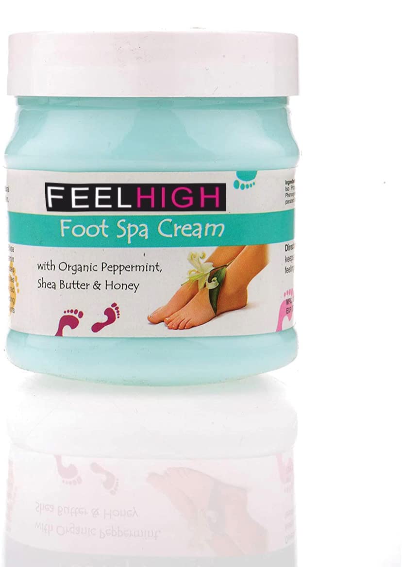 Feelhigh Foot Spa Cream Enriched with Jojoba And Rosemary Extract 500ml Helps Nourshed skin, Glowing skin and Soft Touch Men And Women Feet Care