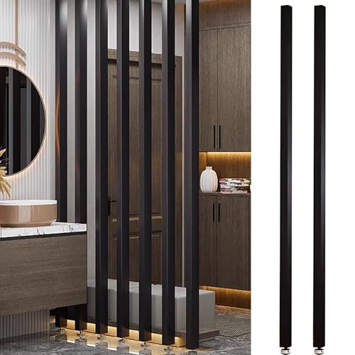 Generico 2 Bastoncini di Supporto divisorio Listelli di Legno/palo per la Privacy della Stanza, Piedini Regolabili Recinzione di separazione per Appartamento Patio, divisorio Decorativo Senza foratur