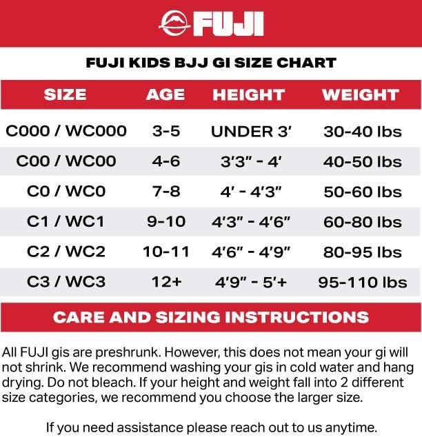 Miniatura 2 de FUJI Kids All-Around Brazilian Style Jiu Jitsu Uniform with C0-Sized White Belt