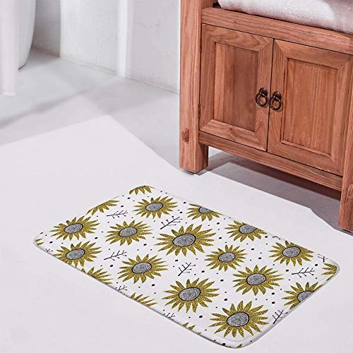 Tapis de bain tournesol absorption d'eau et lavable en machine