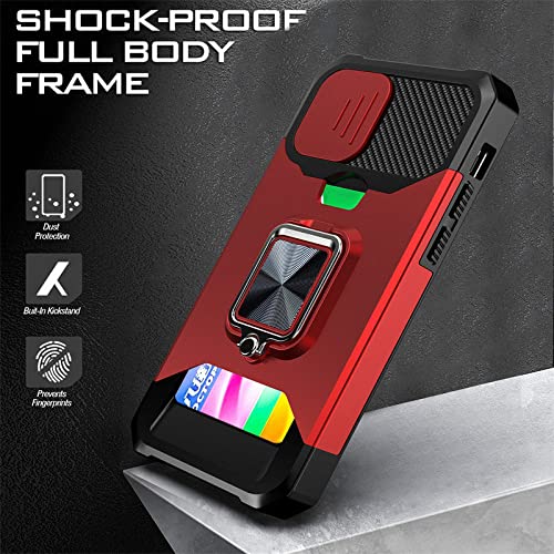 Coque iPhone X antichoc étui rigide rigide avec support anneau rouge - 4