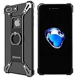 For iPhone 7 Plus Case, Nillkin Barde Metal Case [Unique Design] Aircraft grade Aluminum + Zinc Alloy Assembled Metal Bumper Frame Case Back Cover with Ring Kickstand for iPhone 7 Plus 5.5