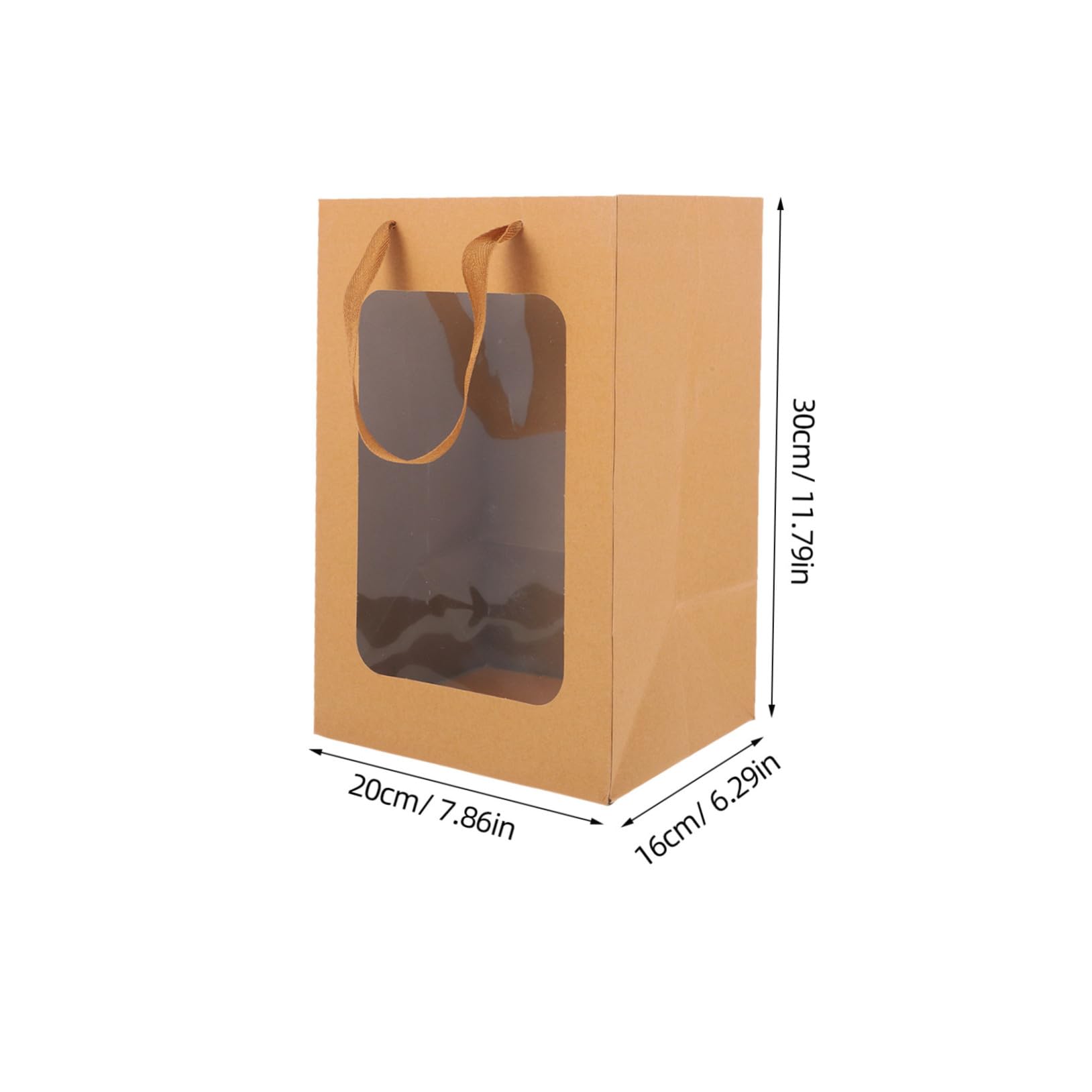Didiseaon 10 pièces Cadeau Transparent avec Fenêtre Lot de Papier Kraft Moyen Format Emballage pour Fêtes et Cadeaux