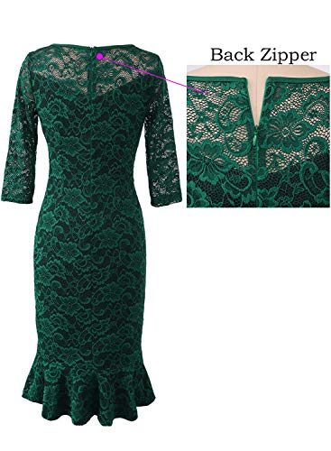 Image of VFSHOW Womens Vintage Elegant Cocktail Party Bodycon Pencil Mermaid Midi Mid-Calf Dress