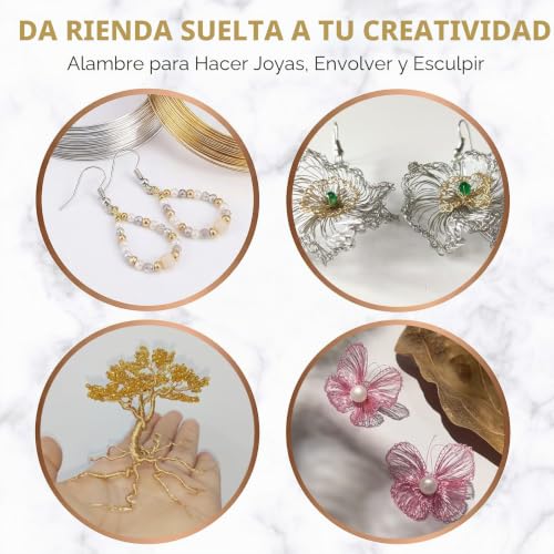 Miniatura 6 de Naler 10 Rollos De Alambre De Cobre, 0,3 Mm De Alambre De Cobre Mezclado Para Manualidades, Bisutería, 10 Metros Rollo