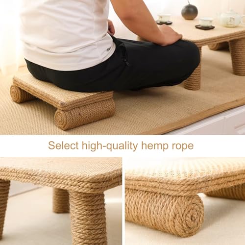 Table basse en rotin tatami assise basse meuble peu encombrant de salon - 5