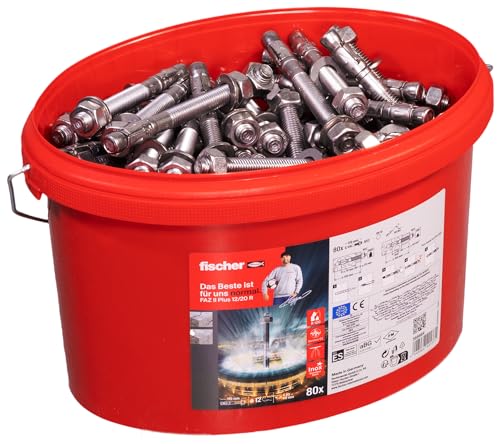 Image of fischer FAZ II Plus 12 /20 R Bolt Anchor in Bucket, Heavy Duty Anchor with High Load Capacity, Anchor Bolt for Fixings Heavy Loads and Steel Constructions, Stainless Steel, Seismic & ETA Approval