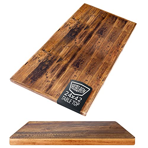 HEIRLOUM Reclaimed Wood Table Top - Rustic Recycled Wooden Piece