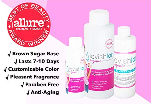 Best Organic Sunless Airbrush Spray Tan Solution - Bronzed, Sun-Kissed Customized Natural Color - Voted #1 In U.s.a. - 8Oz #TOP3