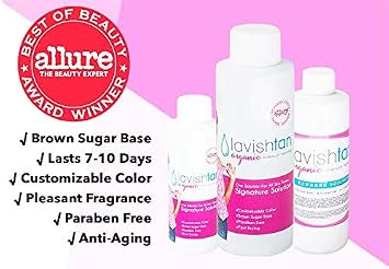 Spray Tan Solution - Organic Rapid Sunless Airbrush Tanning Product - Bronzed, Sun-kissed Customized Natural Color - Lavish Tan is Voted #1 in U.S.A. - 8oz