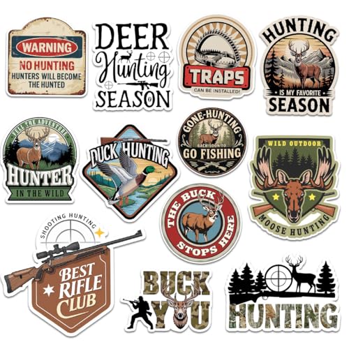 12pcs Hunting Stickers Pack for Hunters & Outdoorsmen