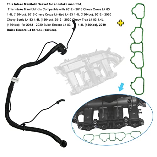 Positive Crank Ventilation (Pcv) Valve Pipe With Bypass Valve Tube, Parts 25193343 Tubing For Chevrolet Sonic Trax Cruze 2011-2020 #TOP4