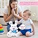 MIAODAM Peek A Boo Bunny Stuffed Animal, Singing Baby Toys for Kids, Children Song & Lullabies Easter Bunny Rabbit Repeats What You Say, Bunny Baby Toys 6-12 Months Talking Singing with Floppy Ears