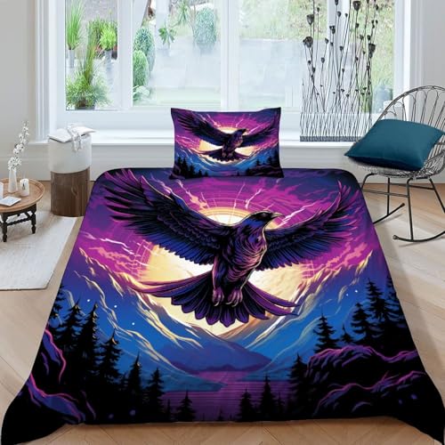 Housse de couette 2 pièces animal microfibre Hawk lit simple - 3