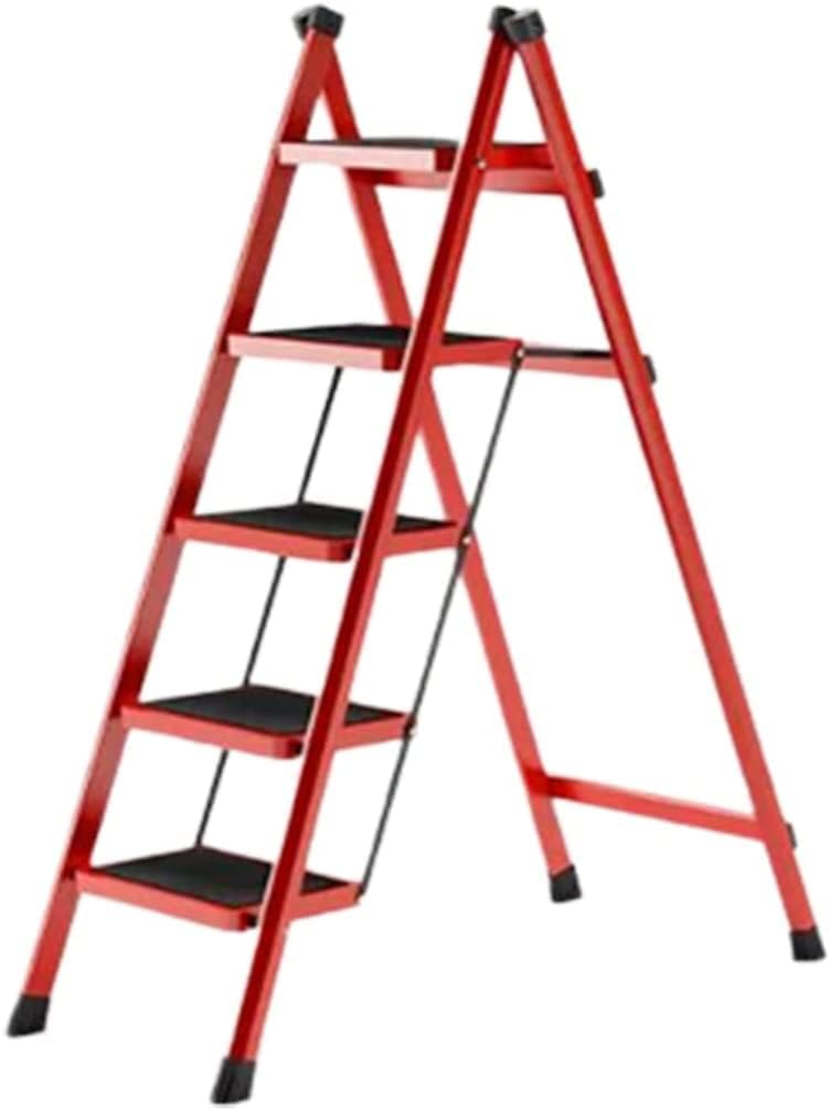 Ladders Telescoping Ladders Family Small Folding Ladder Ultra-Thin Ladder Wide Pedals Lightweight Home Step Ladders Load 330lb Household or Outdoor