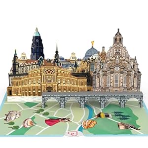 papercrush® Pop-Up Karte Dresden - Besonderer Gutschein oder Geldgeschenk für Dresden Reise, 3D Geschenkkarte oder Hotelgutschein zum Geburtstag, Geschenkidee für Städtetrip in Deutschland