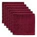 DII Cotton Terry Windowpane Dish Cloths, 12 x 12 Set of 6, Machine Washable and Ultra Absorbent Kitchen Bar Towels-Solid Wine