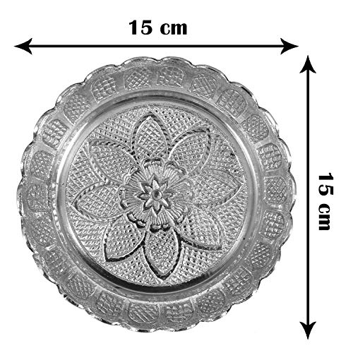 Diollo BPPLT007-S Nakshi Plate Worship Indian Puja Plate Handmade Brass Spiritual Gifts thumb #4