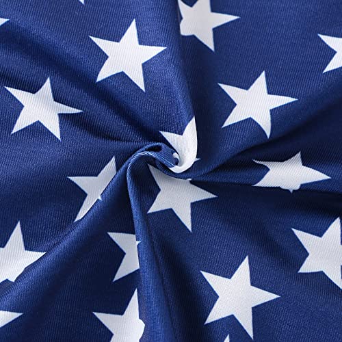 Odasira 4Th Of July Baby Girl Outfits Summer Romper One-Piece Star Stipe Jumpsuit Fly Sleeve Bow-Knot Ruffle 3-6 Blue Blue Star Romper 80Cm Blue Star Romper 80Cm #TOP7
