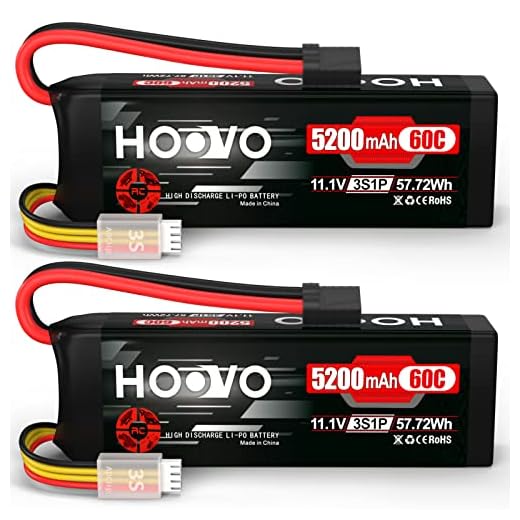 HOOVO 11.1V 3S LiPo Battery 5200mAh 60C with Tr Plug for RC Car RC Truck Airplane Helicopter Boat Car Racing RC Hobby (2 Packs