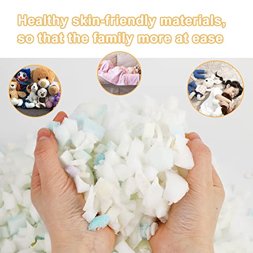 Fiber Fill, 400g/14.1oz Polyester Fiber Fill, 400g/14.1oz Bean Bag Filler Foam, High Density Foam Fill Fiber, Fluff Stuffing Fiber and Shredded Memory Foam Filling for Dolls DIY, Pillows (800g) - Thumbnail 5