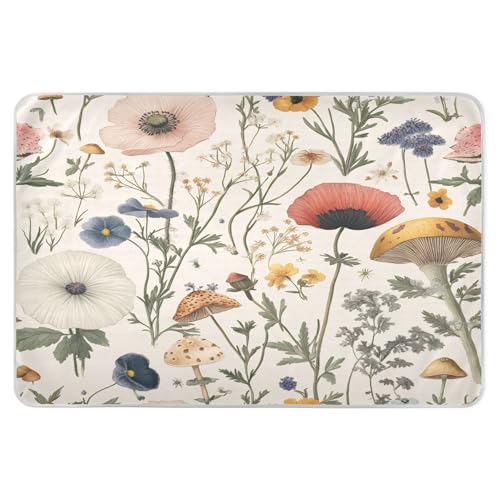 Takiito Florals Bed Pad Reusable Bed Underpad Washable Waterproof Leak-Proof Quick Dry Incontinence Pee Pad for Toddlers Kids Adults Pets 34x52 in