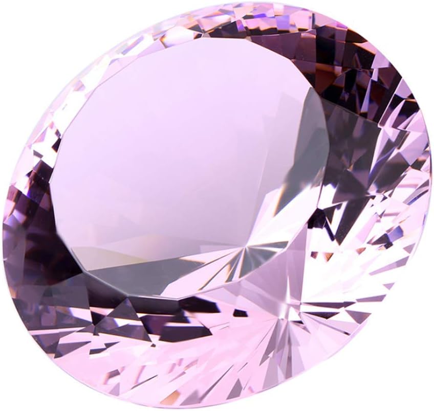 Pink Crystal Glass Diamond Shaped Decoration 80mm Jewel Paperweight,Gift Decoration Idea For Christmas, Thanksgiving