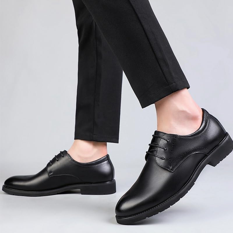 Classic Men's Leather Dress Shoes Mens Summer Business Formal Oxfords Casual Wedding Derby Shoes3