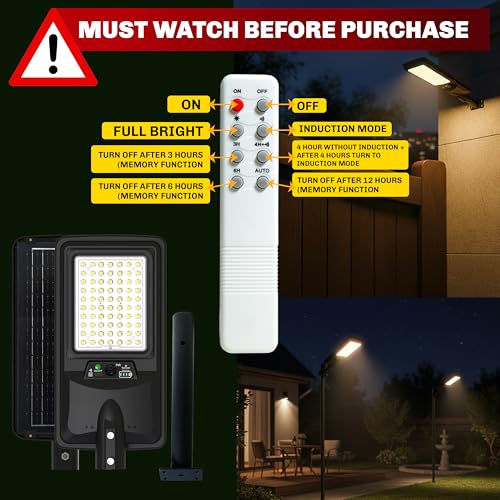 Image of Homehop Solar Light Outdoor Home Garden 150W Wireless LED Street Night Lamp | Solar Street Light Outdoor Wall Automatic Waterproof Motion Sensor for Yard, Pathway and Road with Pole (Warm,10000mAh, ABS)