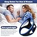 OWILIWO Airflow Jaw Strap, Adjustable & Breathable Anti Snoring Chin Strap, Effective Stop Snoring Solution Keep Mouth Closed, Veralabs Air Flow Jaw Strap for Women Men Sleeping (Black+Blue)