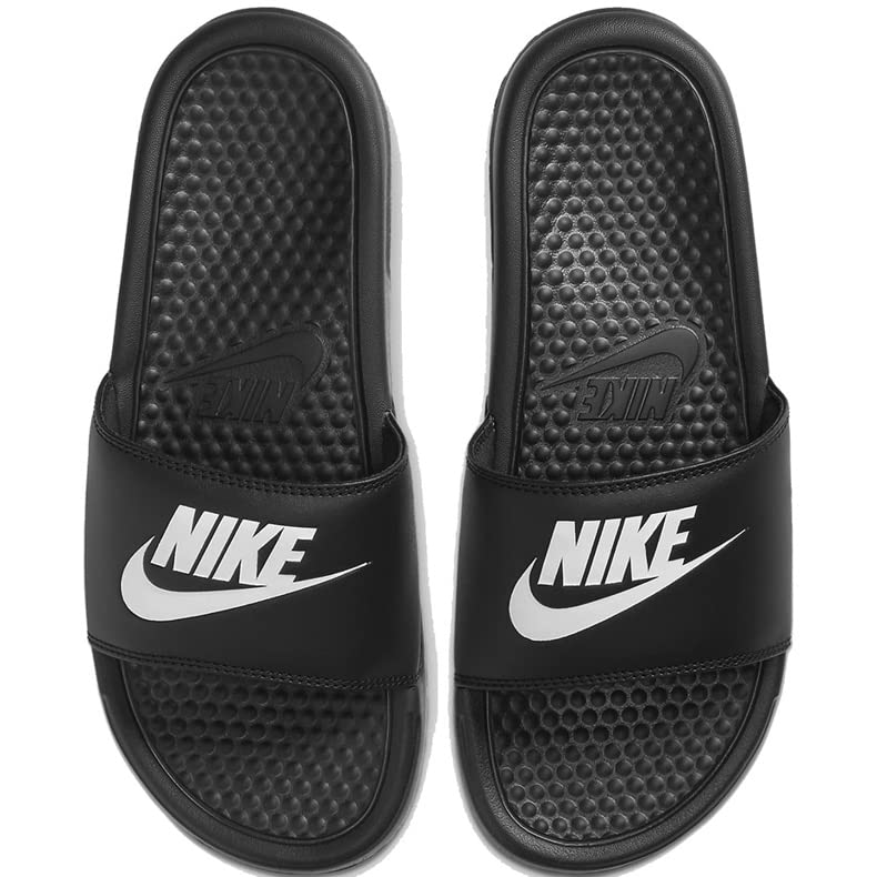 NIKE Benassi JDI - Sandalias deslizantes para mujer, para playa, piscina, chanclas, negro y blanco, 38 EU