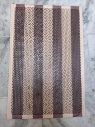 Image of Double Colour Anti Skid & Multipurpose /Bathroom Mat /Shower Mat /Carpet /Rugs /Rainmat /Swimming Pool Mat|Waterproof Doormat for Indoor /Outdoor Home Office Entrance| (Beige-Brown, 16 inchx24 inch)