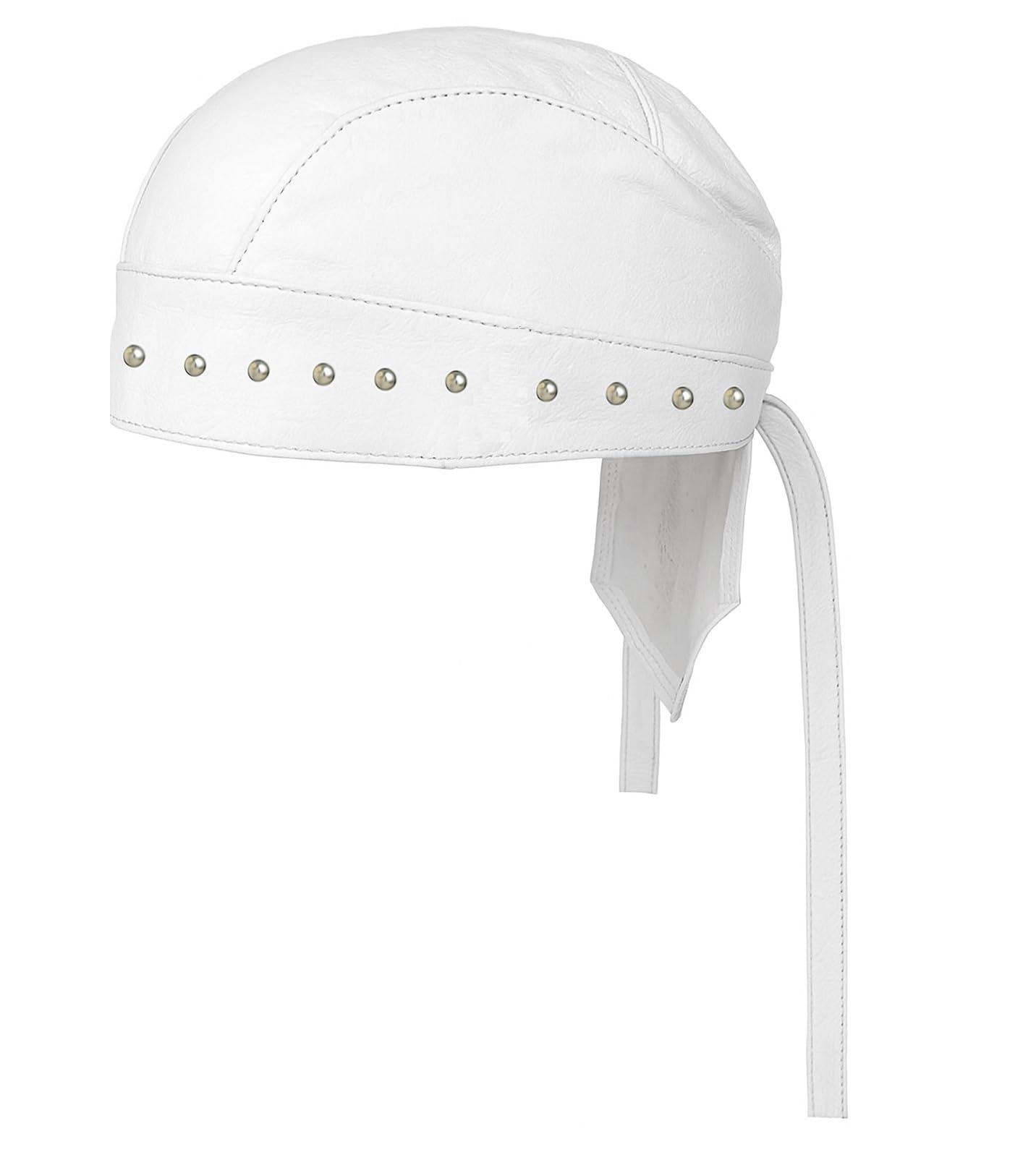 Sheep Leather Skull caps in Black Sweat Head Wraps Studded Skull Cap Bandana Style in Real Do Du