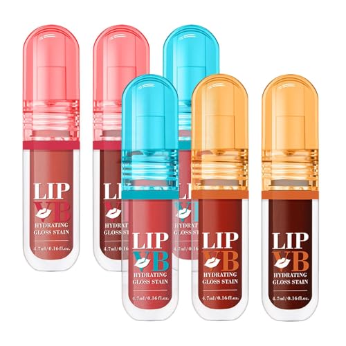 Brillo Labial Hidratante | 6 Unidades Bálsamo Labial No Pegajoso - Textura Ligera Para Mujeres Adultas Principiantes Entusiastas Y Expertas En Maquillaje