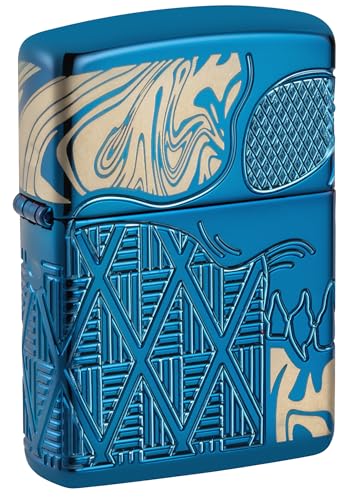 Encendedor Zippo Armor Blue con Calavera