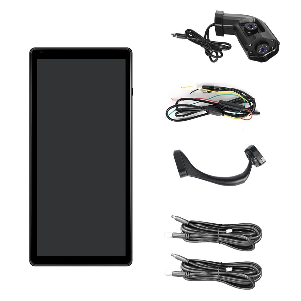 Moniteur Vertical de Vue Latérale de Voiture de 10,36 Pouces pour Rétroviseur de Camion et de Bus, Écran Tactile, Enregistreur DVR IP68 à 2 Canaux, Gauche