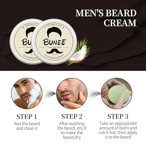 Bartbalsam für Männer60g,Bart Styling Pomade für Männer,Beard Balm formt, Pflegt, Bartwichse Schnurrbart &Vollbart Styling,Einen Duft mit Noten von Eau de Cologne und Sandelholz(Gelb)