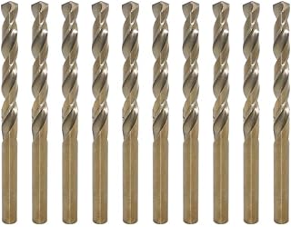2mm Metric M35 Cobalt Steel Extremely Heat Resistant Twist Drill Bit of 10pcs with Straight Shank to Cut Through Hard Metals Such as Stainless Steel and Cast Iron, 5% Cobalt M35 Grade HSS-CO