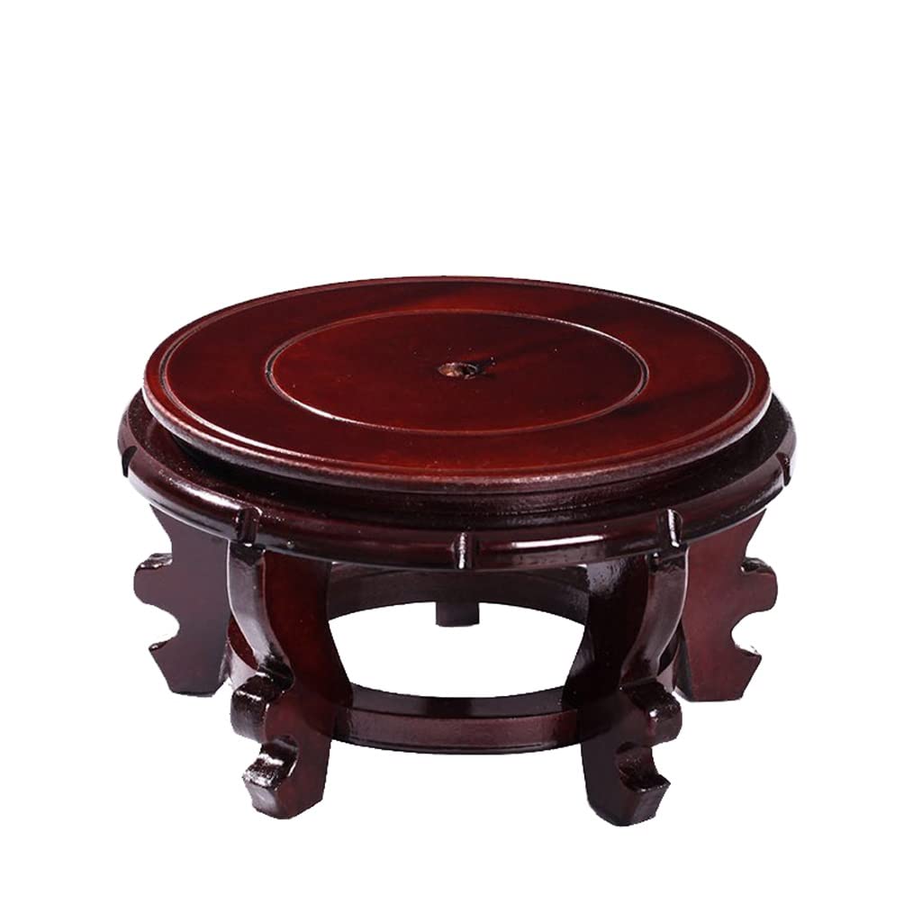 TEESONG Bonsai Pedestal Bonsai Bases Round Crafts Vase FishTank Stone Strange Flower Pot Wooden Brackets for Home Office Decoration Vase Pedestal Display Stands(18CM)