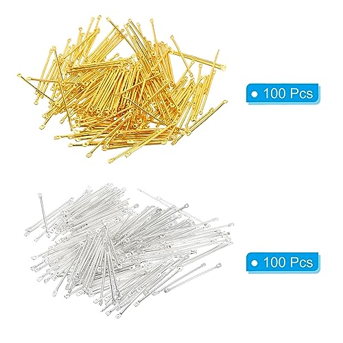 PATIKIL Bar Links for Jewelry Making 200 Pcs 35mm/1.38" Stick Strip Earring Connectors 2 Hole for Earring Necklace Bracelet DIY Golden - Image 3