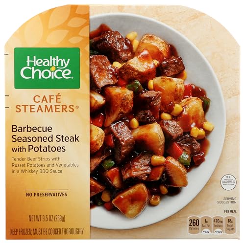 Healthy Choice Café Steamers Barbecue Seasoned Steak With Potatoes Frozen Meal, 9.5 oz.